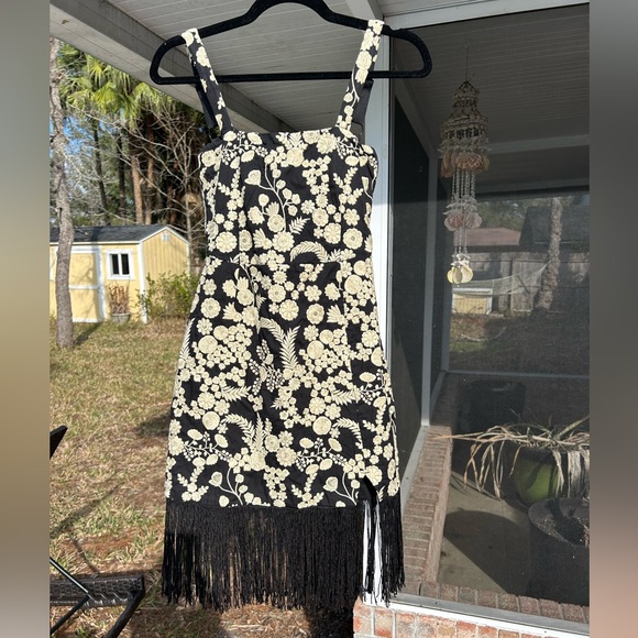 EDDY DORIS EMBROIDERED FRINGE MINI DRESS - Picture 2 of 16